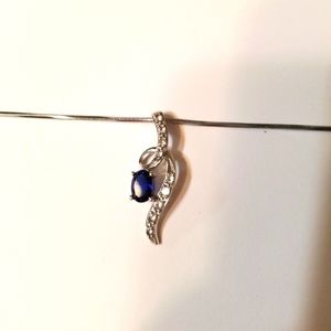 Sterling silver blue sapphire w diamonds
